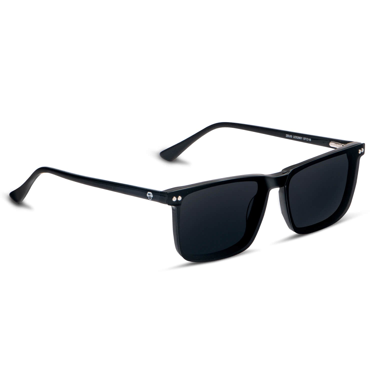 anteojos o marcos opticos rectangulares transparentes grandes para cara redonda de color negro con sobre lente clip sol iman polarizado para hombre y mujer vista angulada montados  #color_negro