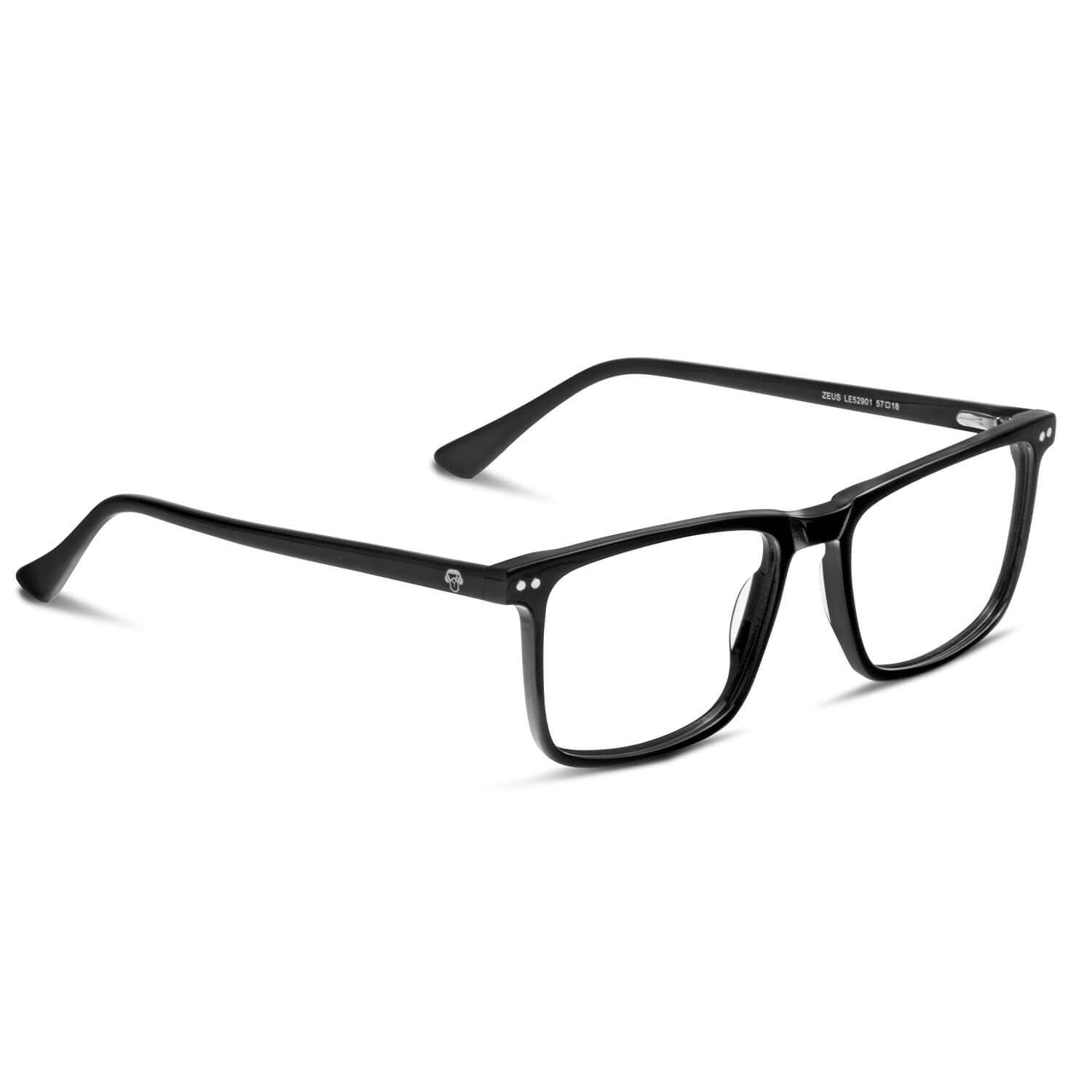 Zeus Clip Sol lentes clip on negro vista angulada 3/4 diseño universal #color_negro