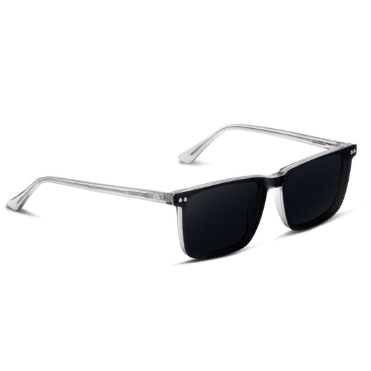 anteojos o marcos opticos rectangulares transparentes grandes para cara redonda de color transparente con sobre lente clip sol iman polarizado para hombre y mujer vista angulada  #color_transparente